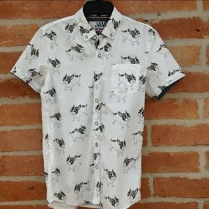 Bulldog mens button down shirt